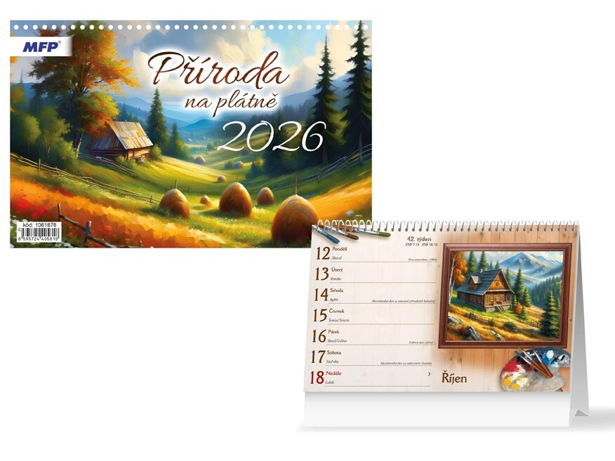 MFP 1061676 Kalendář 2026 stolní Příroda na plátně