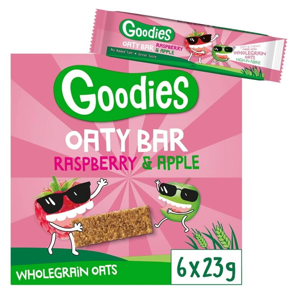 GOODIES Ovesné tyčinky malina a jablko 6 x 23 g