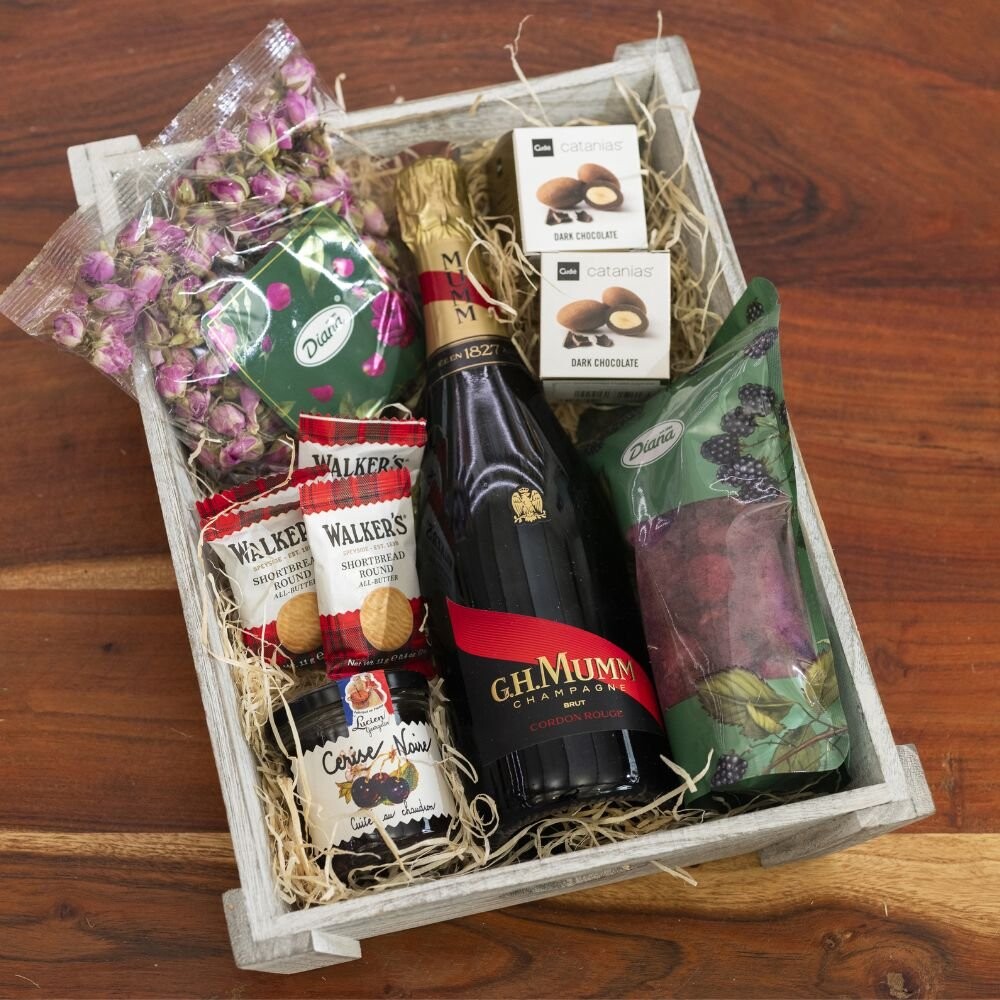 Dárkový Dřevěný Podnos s Alkoholem - Champagne 0,75l 12,5%