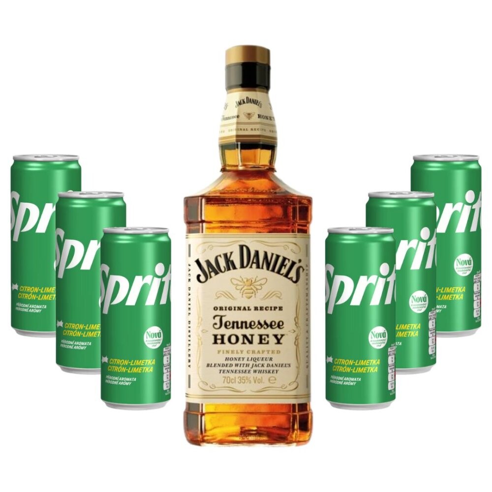 Párty Set Jack Daniel's Honey 0,7l 35% + 6× Sprite 0,33l