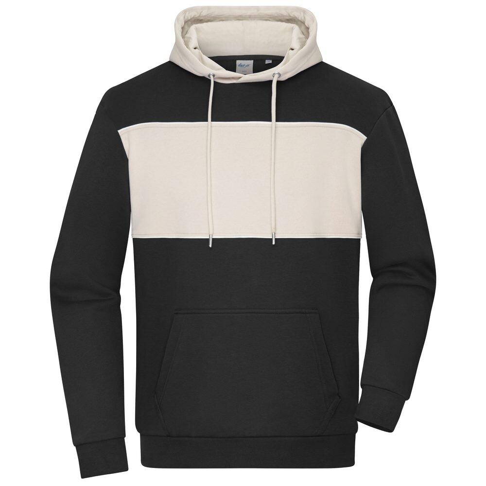 James & Nicholson (Daiber) Mikina s kontrastním pruhem 8051 - Černá / pískovcová | L