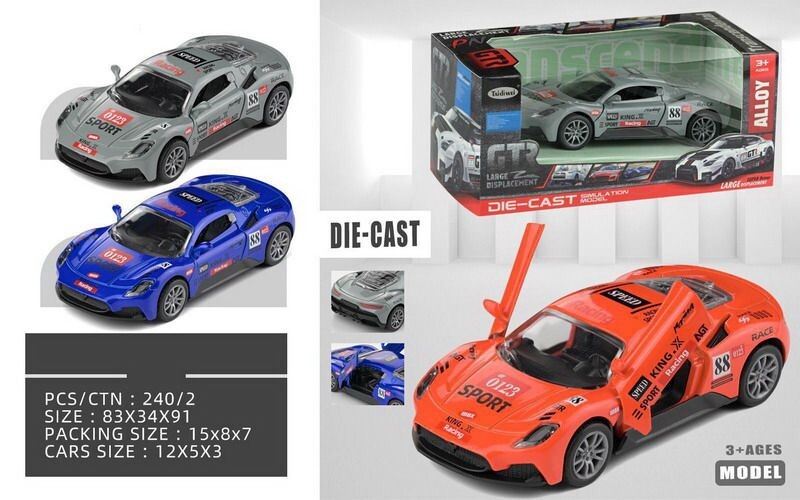 Auto kovové závodní na zpětné naražení 12 cm