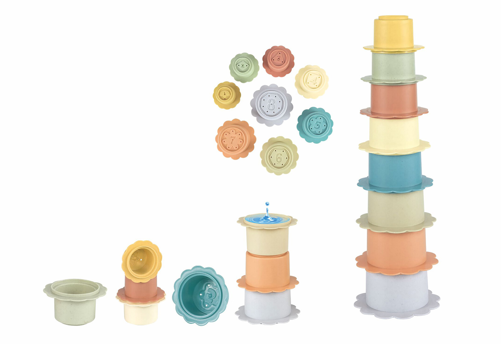 Kelímky stohovací věž 33,3 cm květ 8 ks