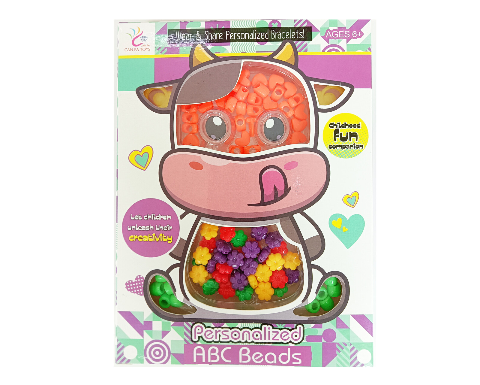 Korálky barevné set kráva