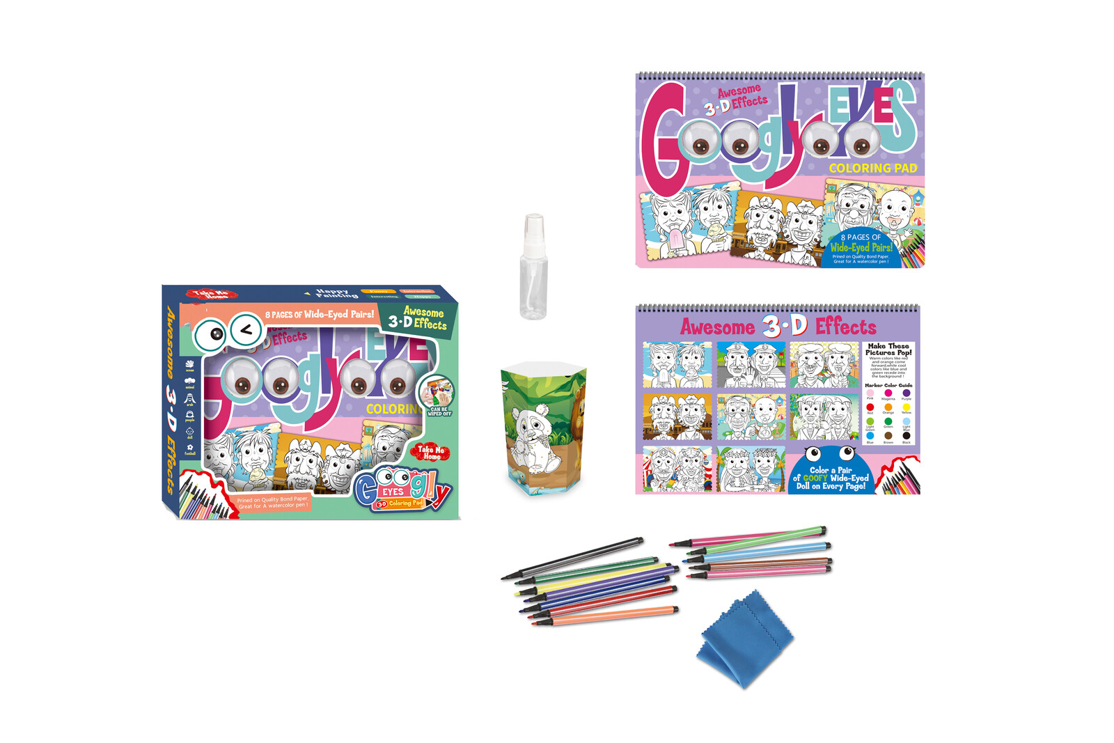 Omalovánky stíratelné 6 obrázků 17x17 cm