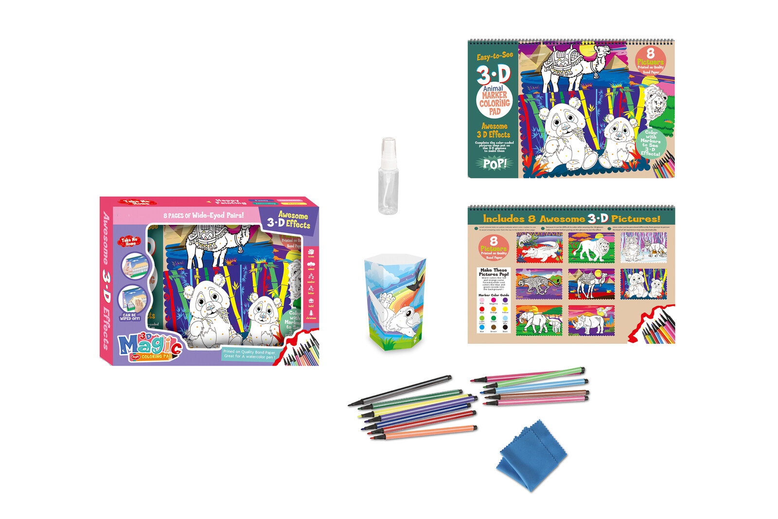 Omalovánky s 3D očima stíratelné 28x21,5 cm