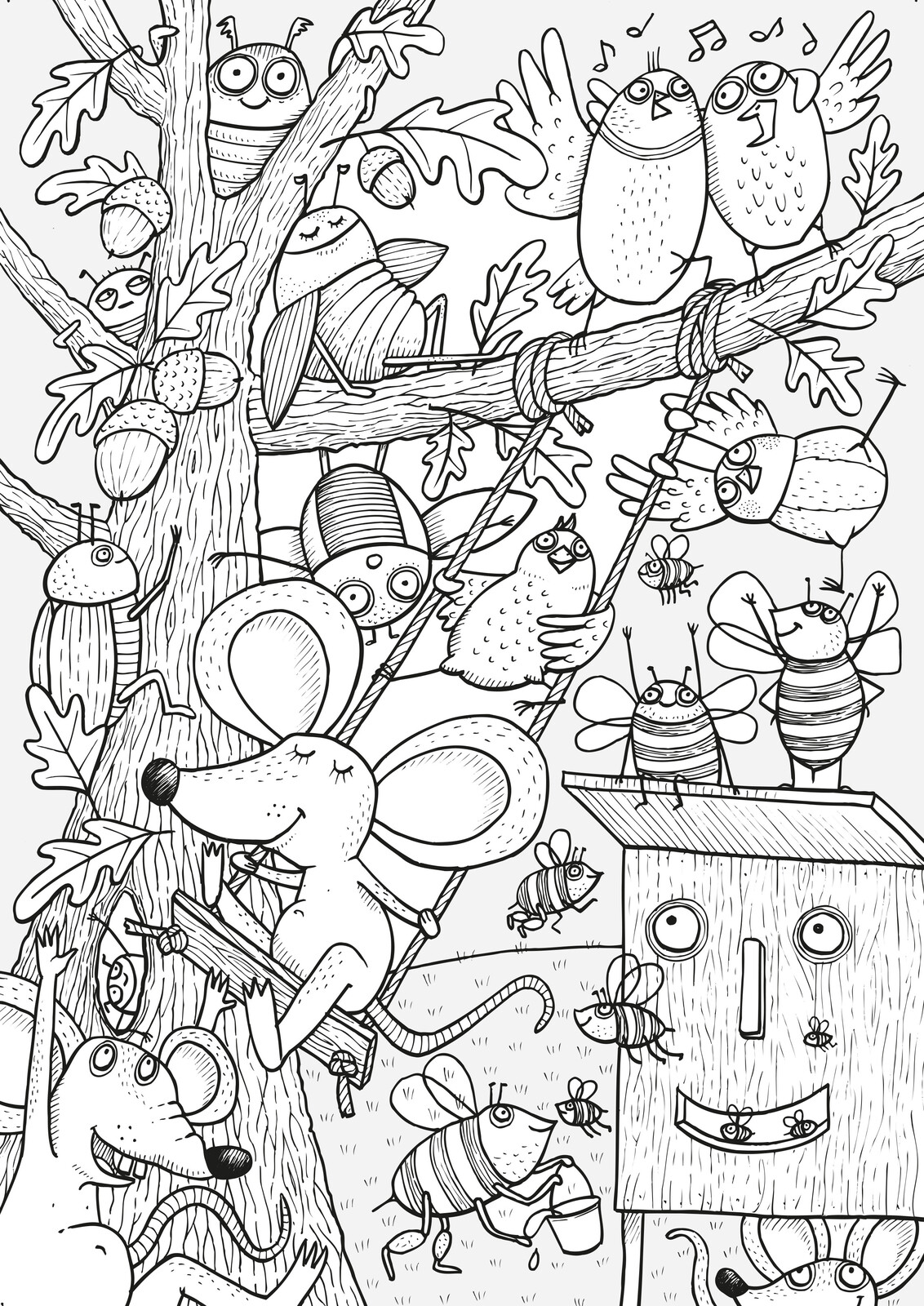 Skládací pohledy -  Lesní hrátky - omalovánky