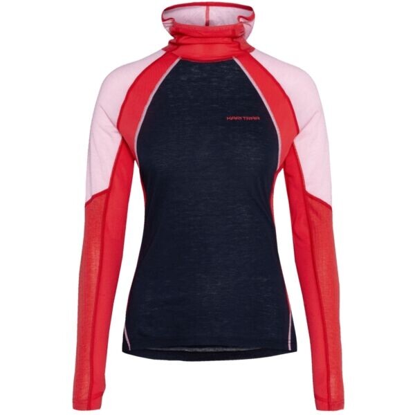 KARI TRAA ALMA Dámské merino triko s kapucí, tmavě modrá, velikost