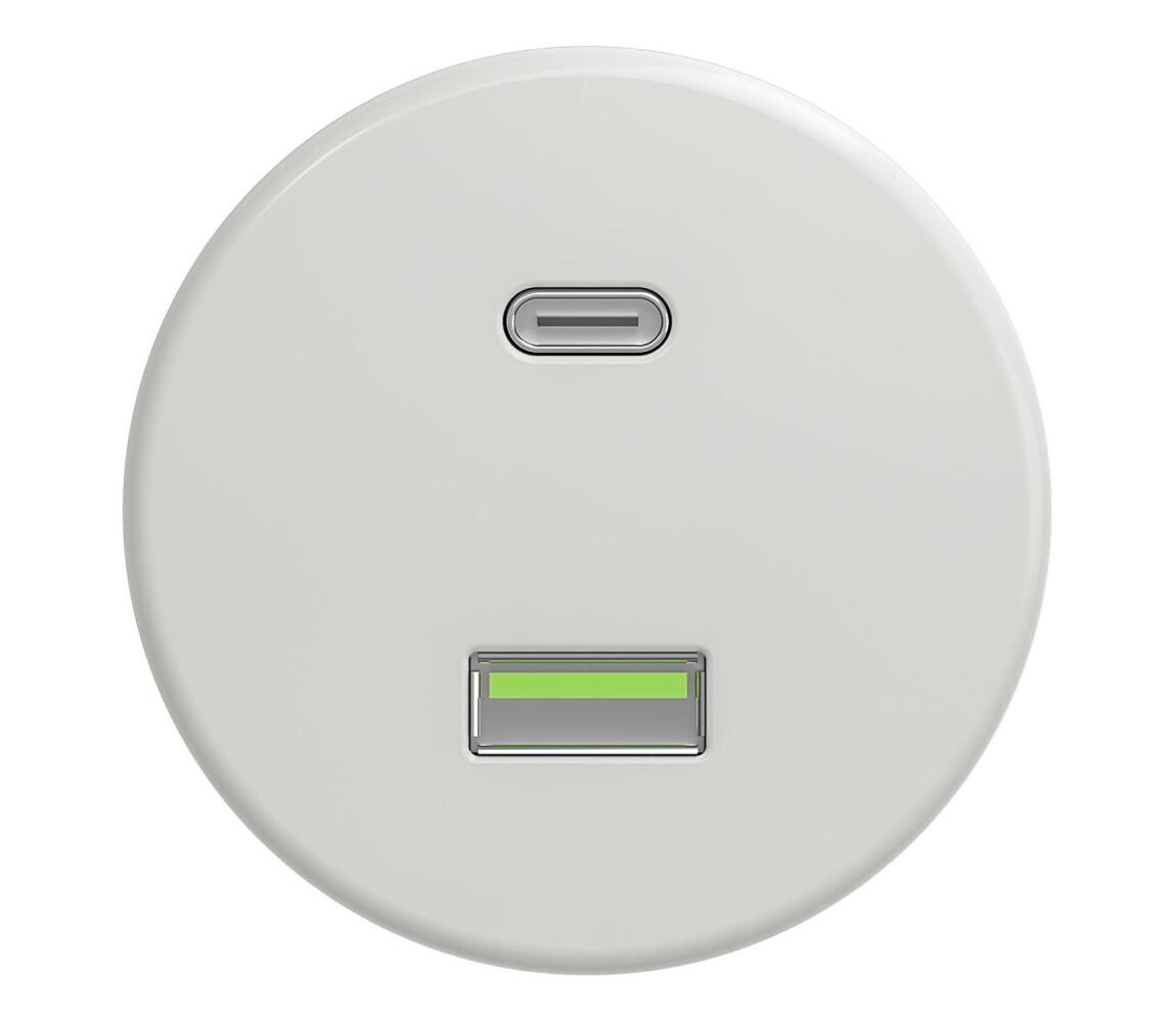 lap lap - Retro USB zásuvka A+C bílá