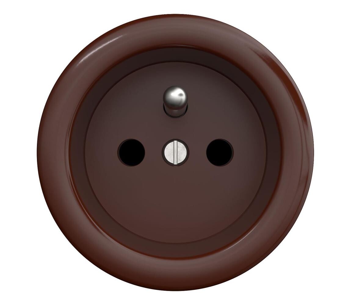 lap lap - Retro zásuvka 230V hnědá