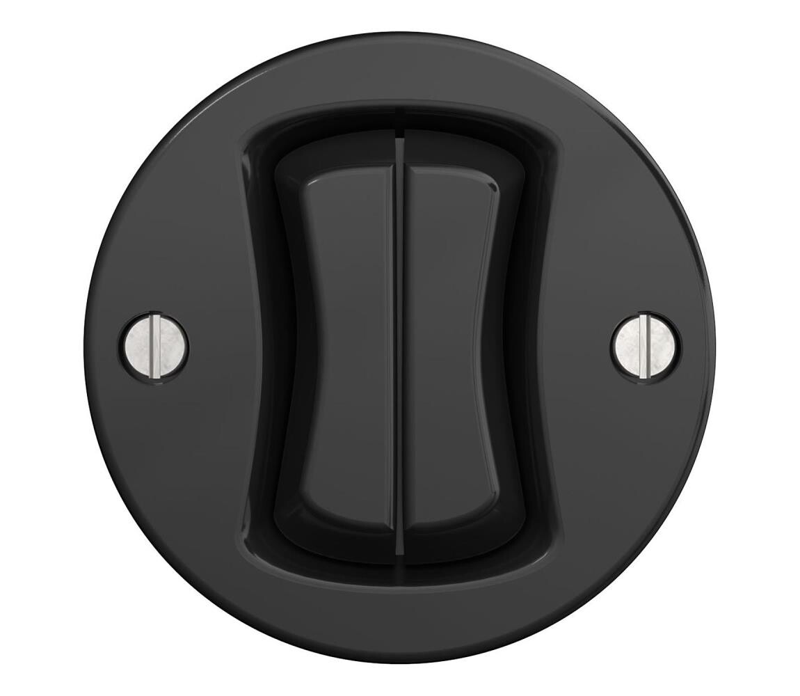 lap lap - Retro dvojitý schodišťový vypínač č. 6+6 černá