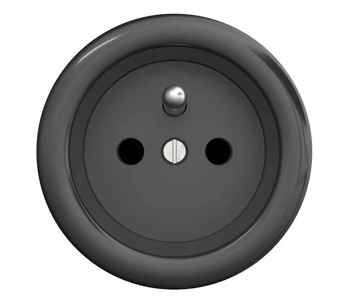 lap lap - Retro zásuvka 230V antracit