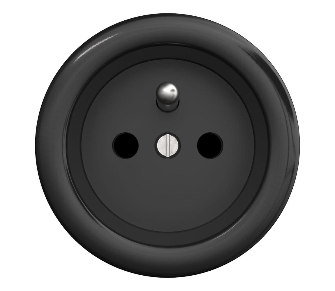 lap lap - Retro zásuvka 230V černá