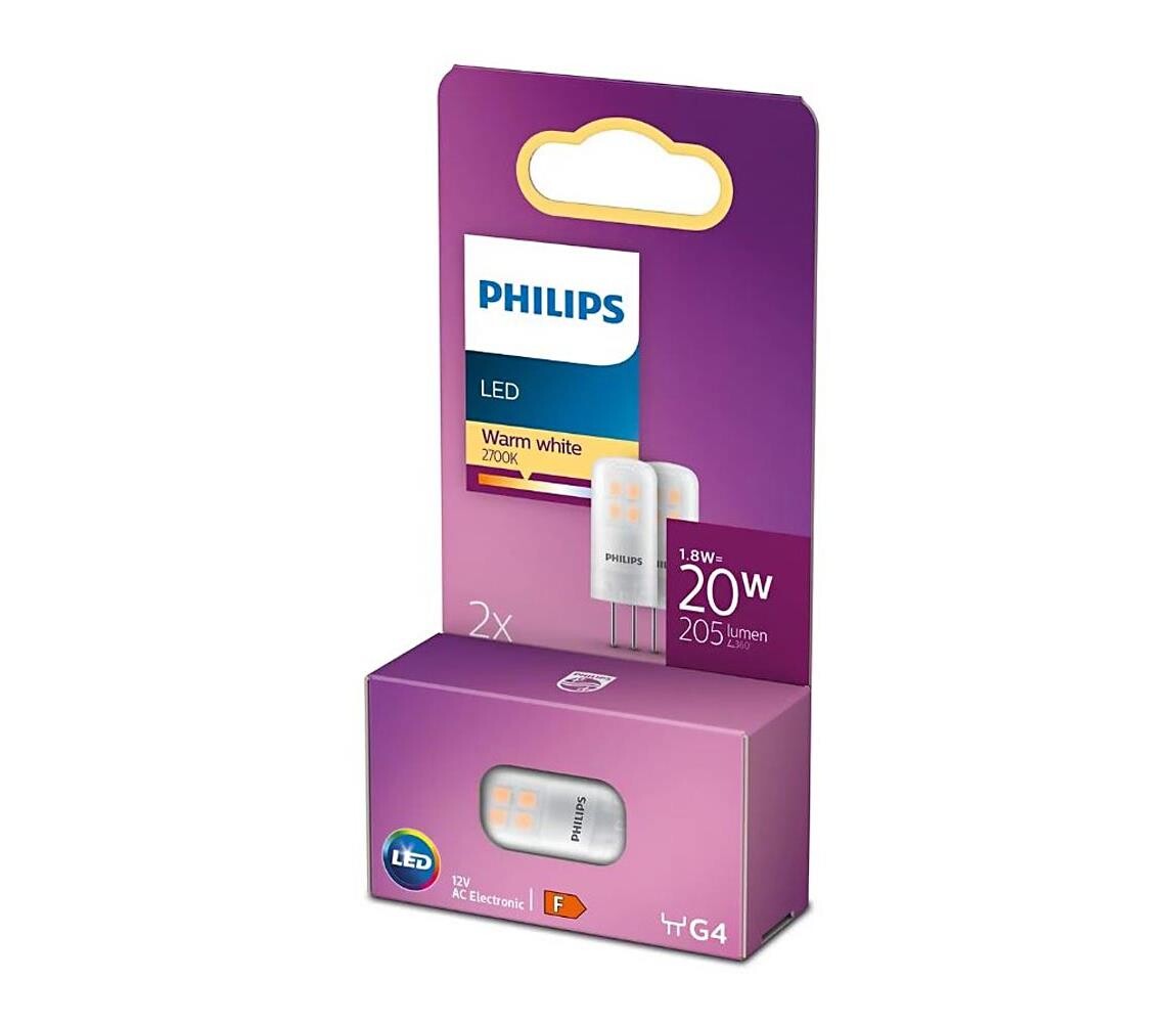 Philips SADA 2x LED Žárovka Philips G4/1,8W/12V 2700K