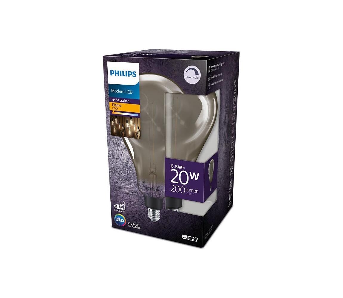 Philips LED Stmívatelná žárovka Philips A160 E27/6,5W/230V 1800K