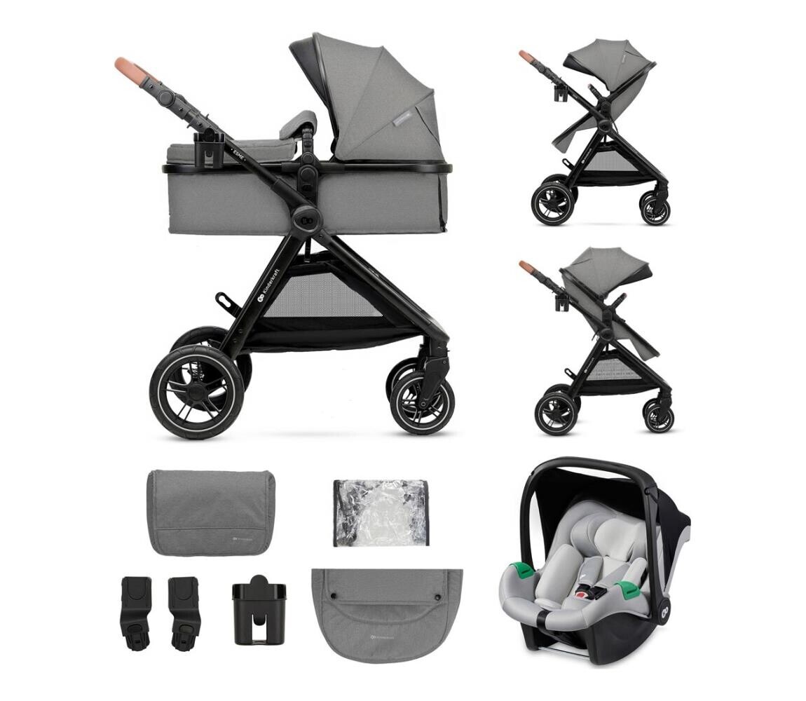 Kinderkraft KINDERKRAFT - Kombinovaný kočárek 3v1 ESME Moonlight grey + autosedačka MINK PRO