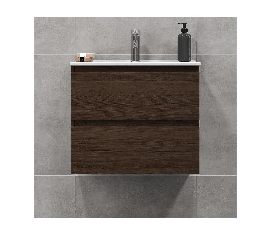 BATH DELUXE Koupelnová skříňka s umyvadlem CONOR 61 cm ořech