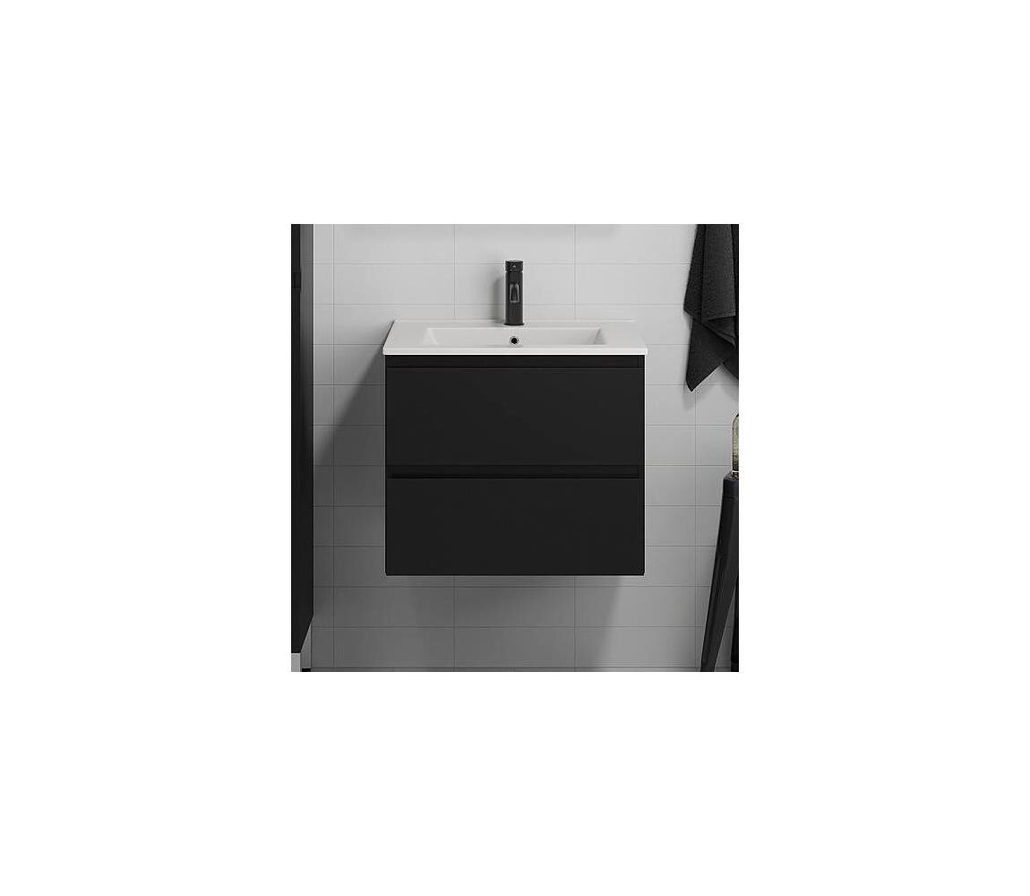 BATH DELUXE Koupelnová skříňka s umyvadlem CONOR 61 cm černá