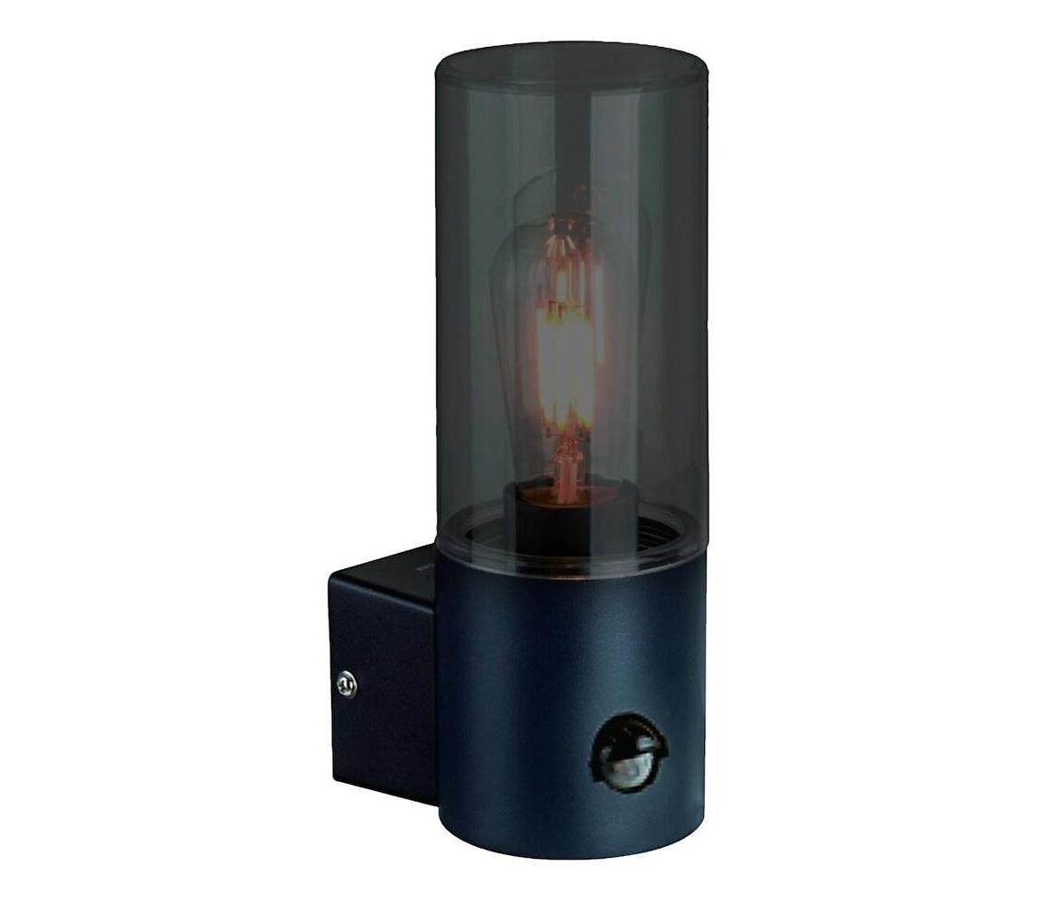 Venkovní nástěnné svítidlo se senzorem HARLEM 1xE27/60W/230V IP44 černá