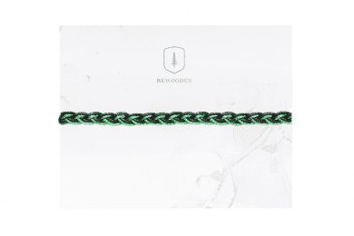 Pletený provázkový náramek zelený