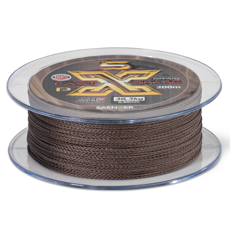 Saenger šňůra PX5 Fast Sinking Braid 0,60mm 44,9kg 200m Brown-1974260