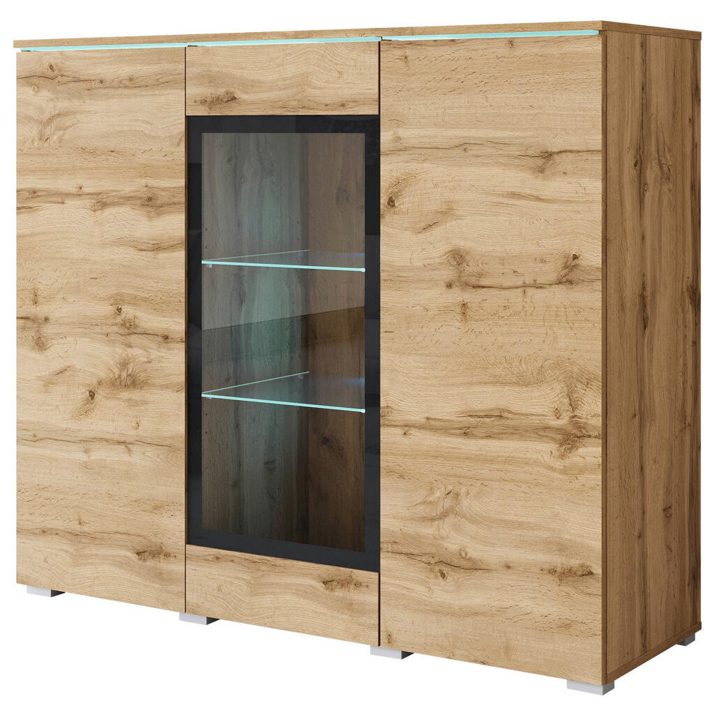 P & B VYSOKÁ KOMODA, dub wotan, 120/102,3/39,5 cm