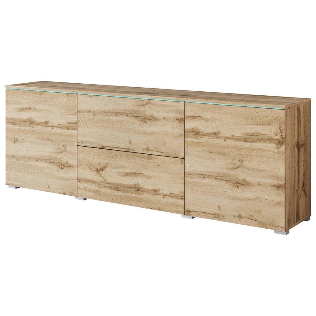 P & B NÍZKÁ KOMODA, dub wotan, 180/61,8/34,5 cm