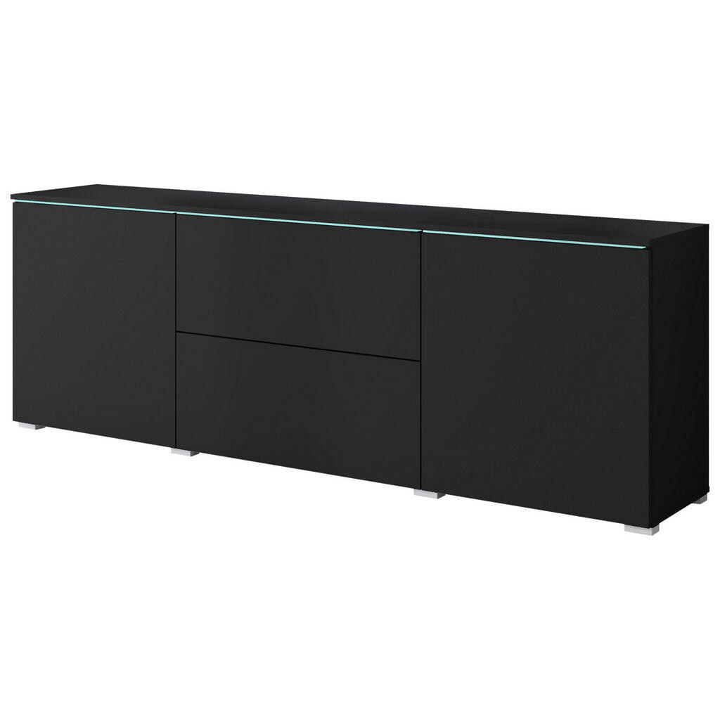 P & B NÍZKÁ KOMODA, černá, 180/61,8/34,5 cm