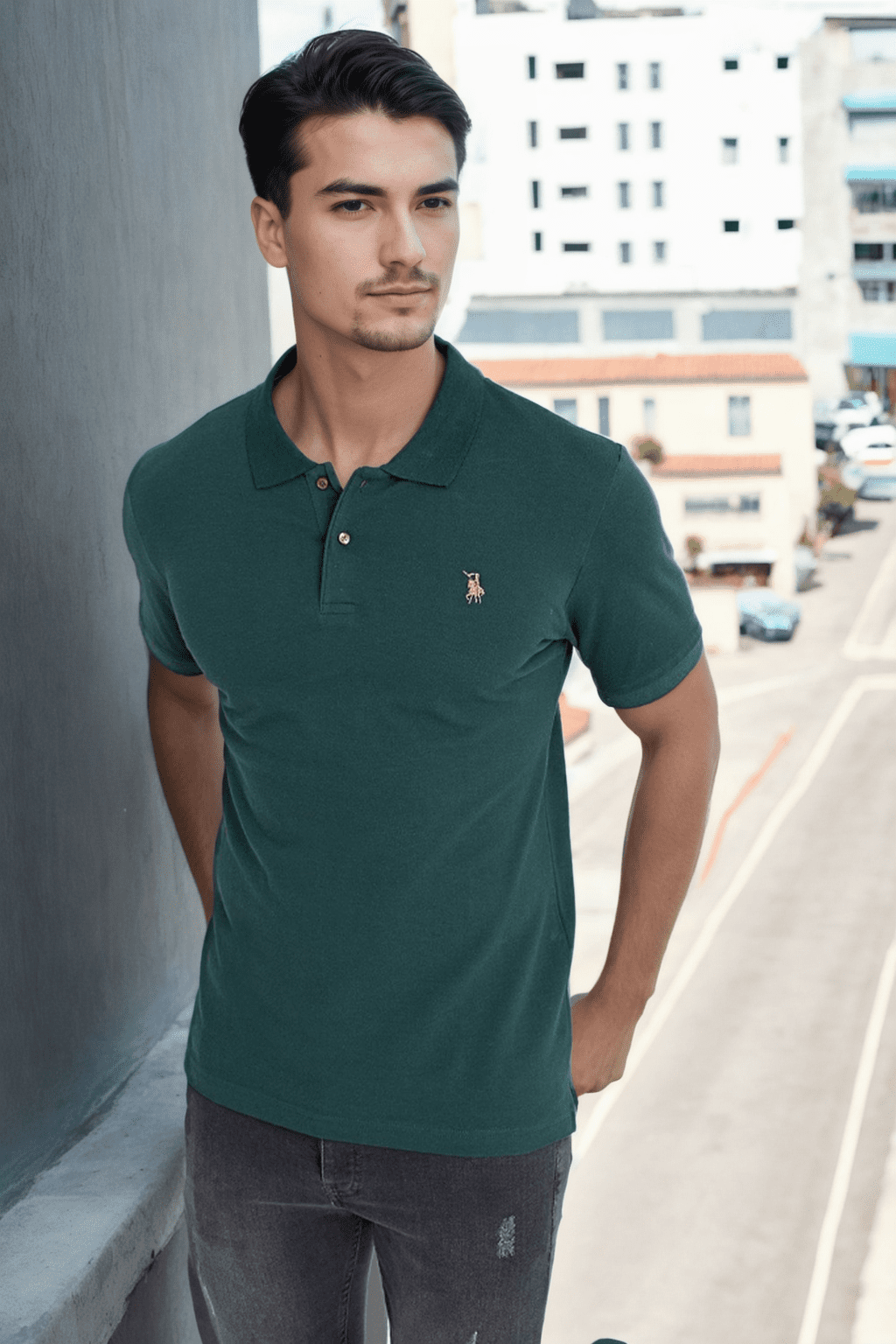 T9561 DEWBERRY MEN'S TSHIRT-KHAKI