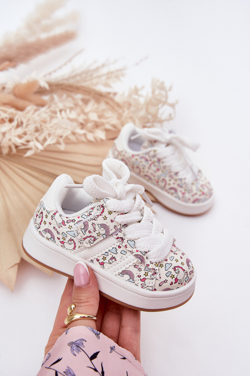 Boto Dívčí Sportovní Boty S Motivem Jednorožce Bílé Ilana