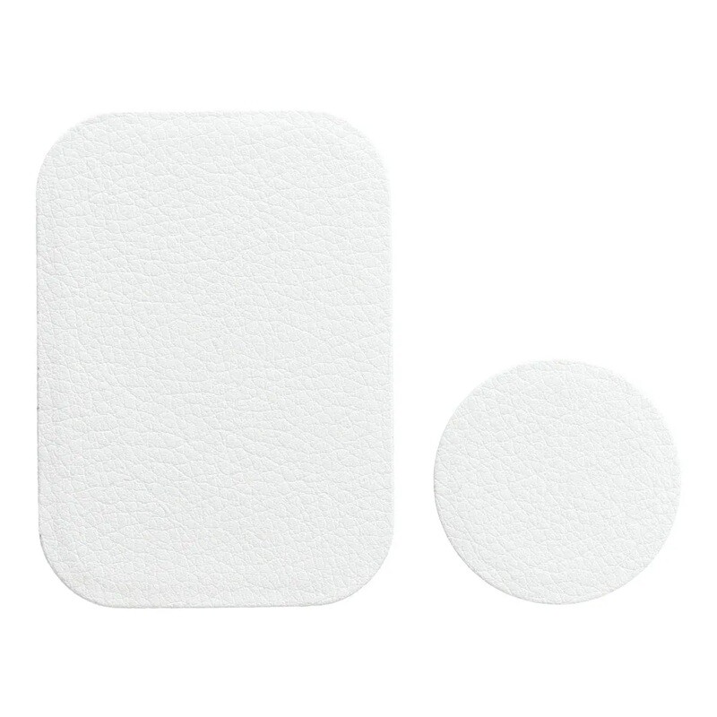 Držák kovová podložka pro magnetické držáky s koženkou sada 2ks bílá