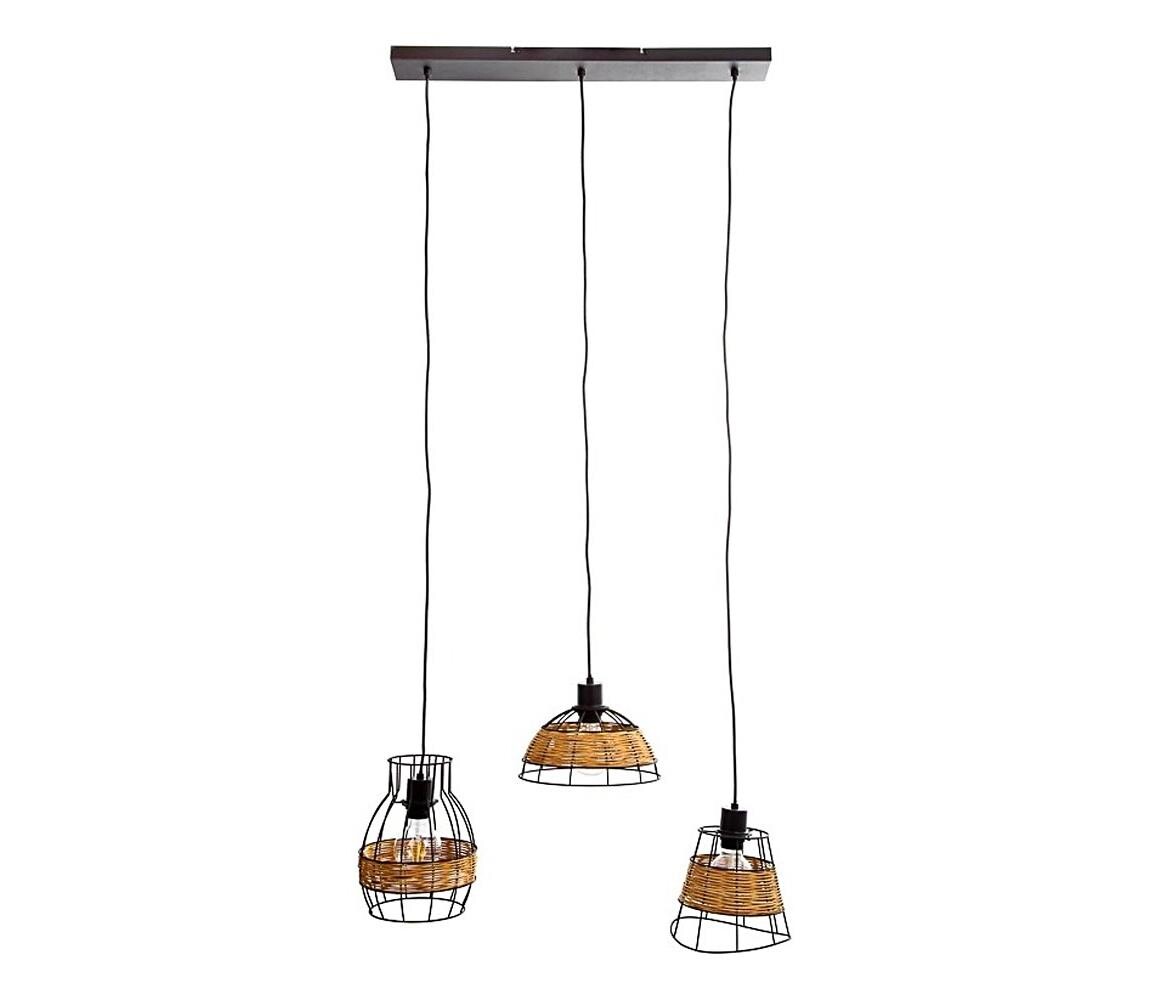 Lustr na lanku TUNIS 4xE27/40W/230V černá/hnědá