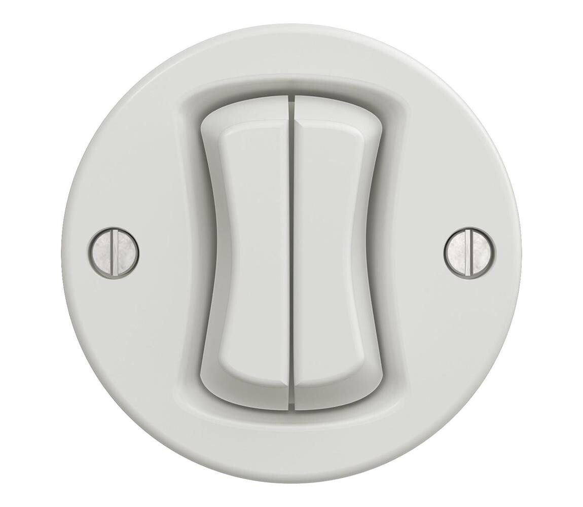 lap lap - Retro dvojitý tlačítkový vypínač bílá