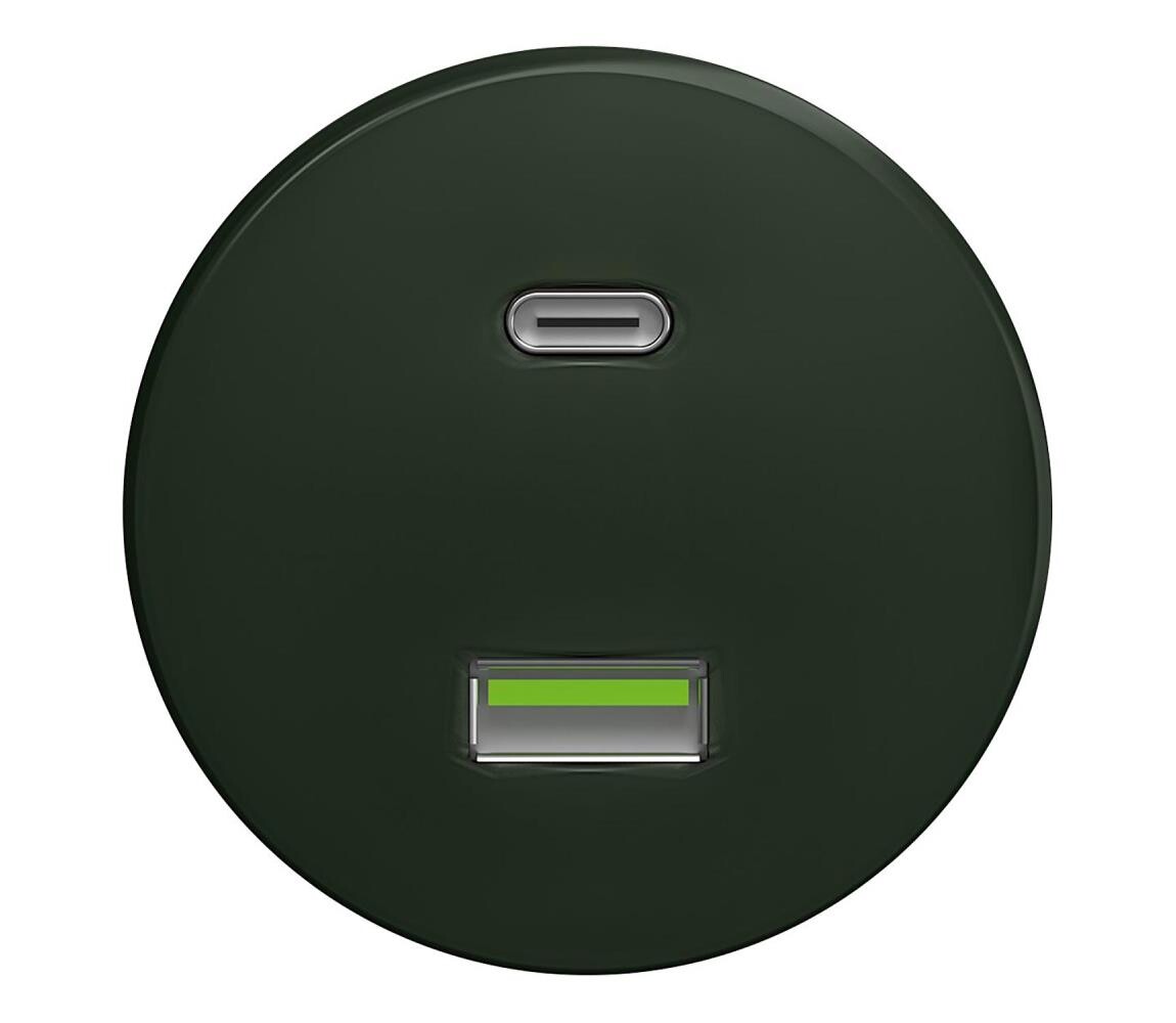 lap lap - Retro USB zásuvka A+C zelená