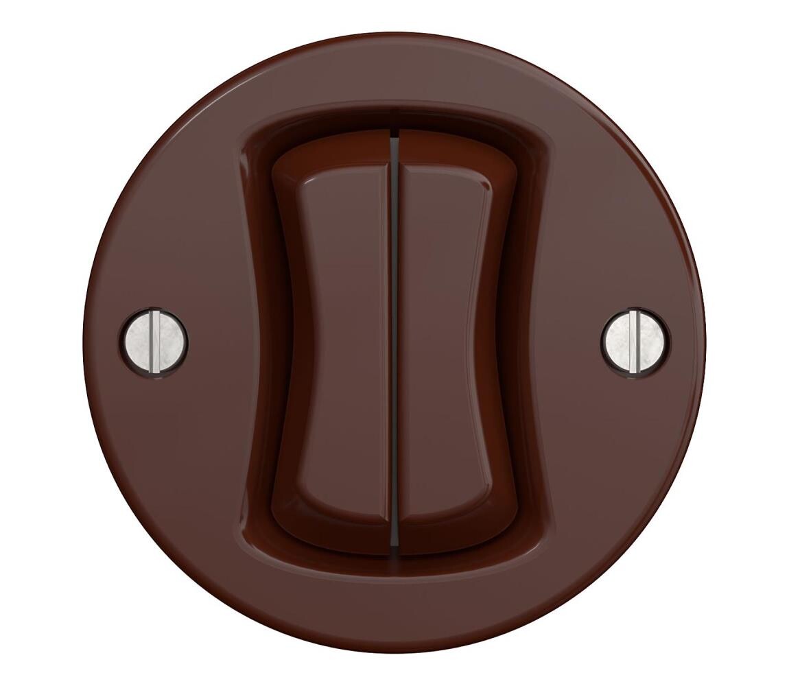 lap lap - Retro dvojitý schodišťový vypínač č. 6+6 hnědá