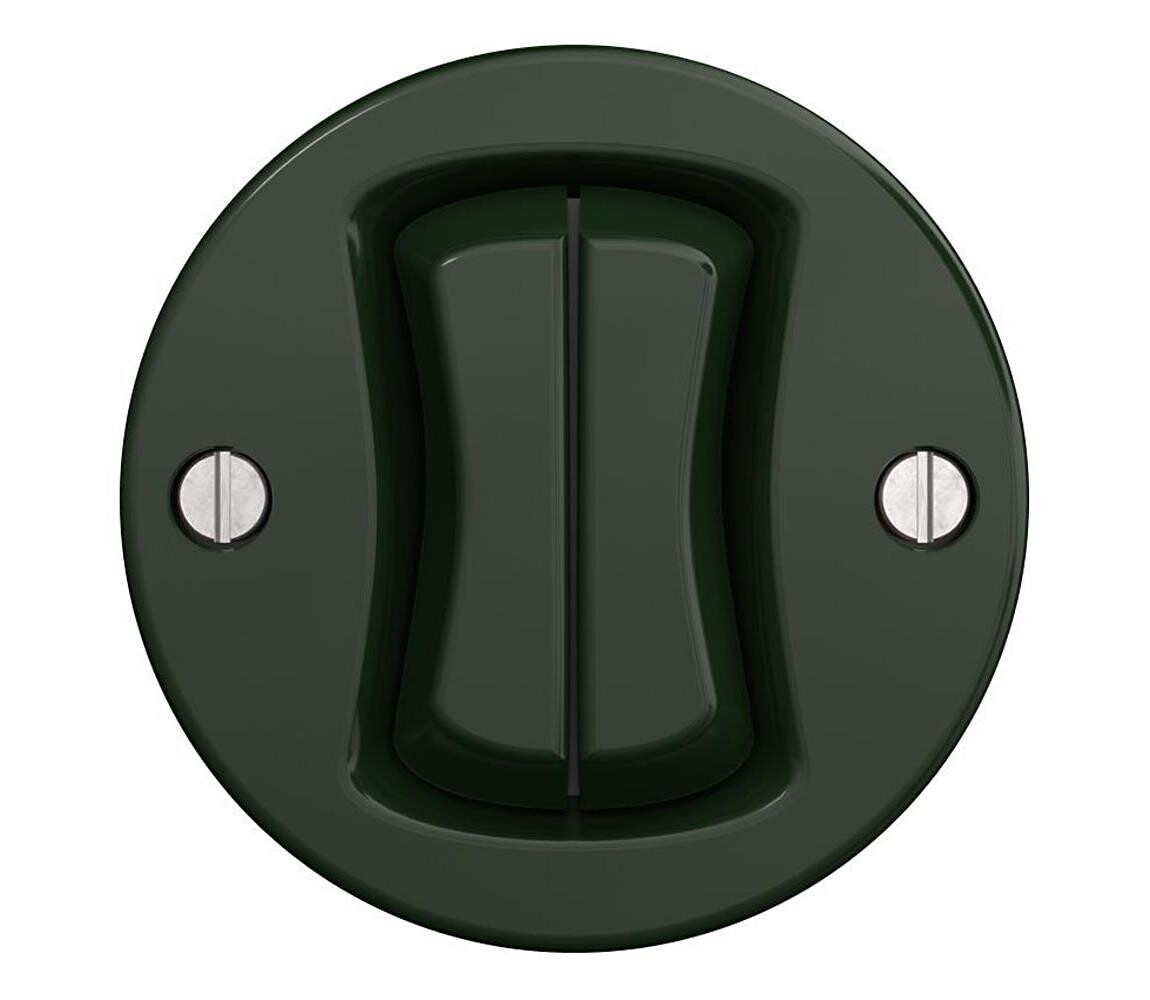 lap lap - Retro dvojitý schodišťový vypínač č. 6+6 zelená