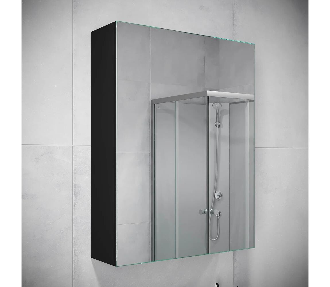 BATH DELUXE BATH DELUXE 02-050-63-02-01 -Zrcadlová koupelnová skříňka KENWOOD 65x50 cm černá