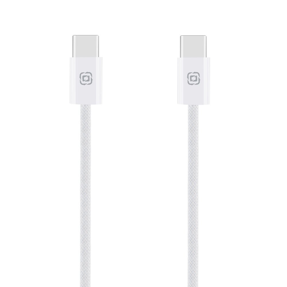 Pletený kabel OBAL:ME Super Fast USB-C-USB-C 60W 1m White