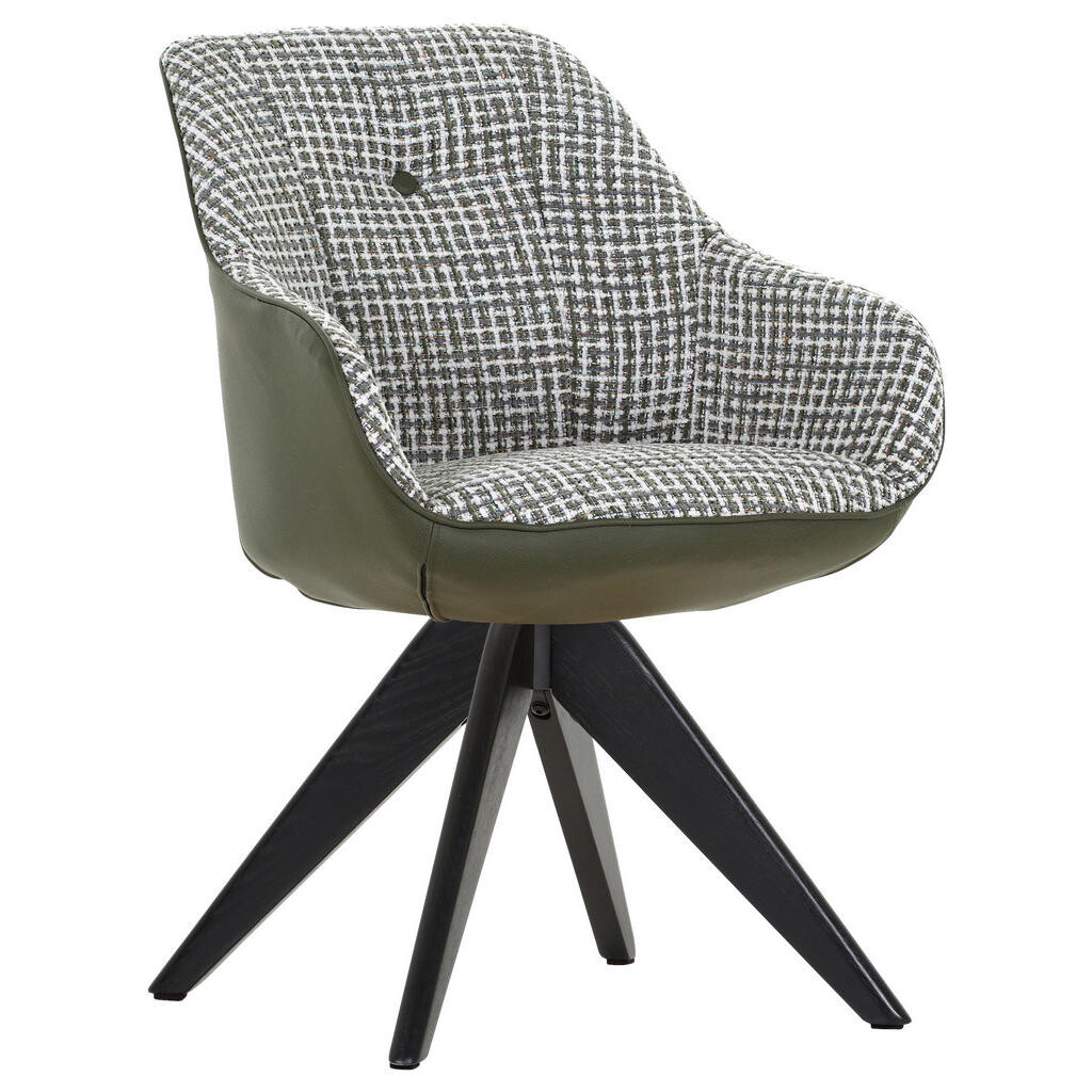 Novel ŽIDLE S PODRUČKAMI, žinylka, vzhled kůže, černá, olivově zelená