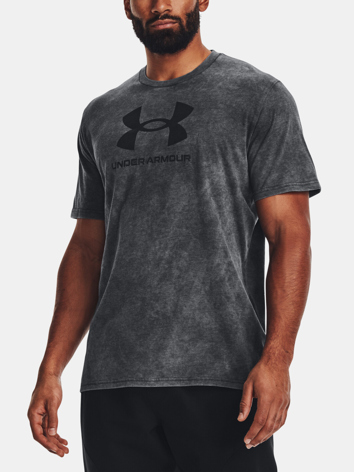 Under Armour Tričko UA WASH TONAL SPORTSTYLE SS-BLK - Pánské