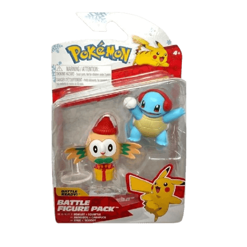 Pokémon akční figurky Squirtle a Rowlet (Holiday Edition) - 5 cm