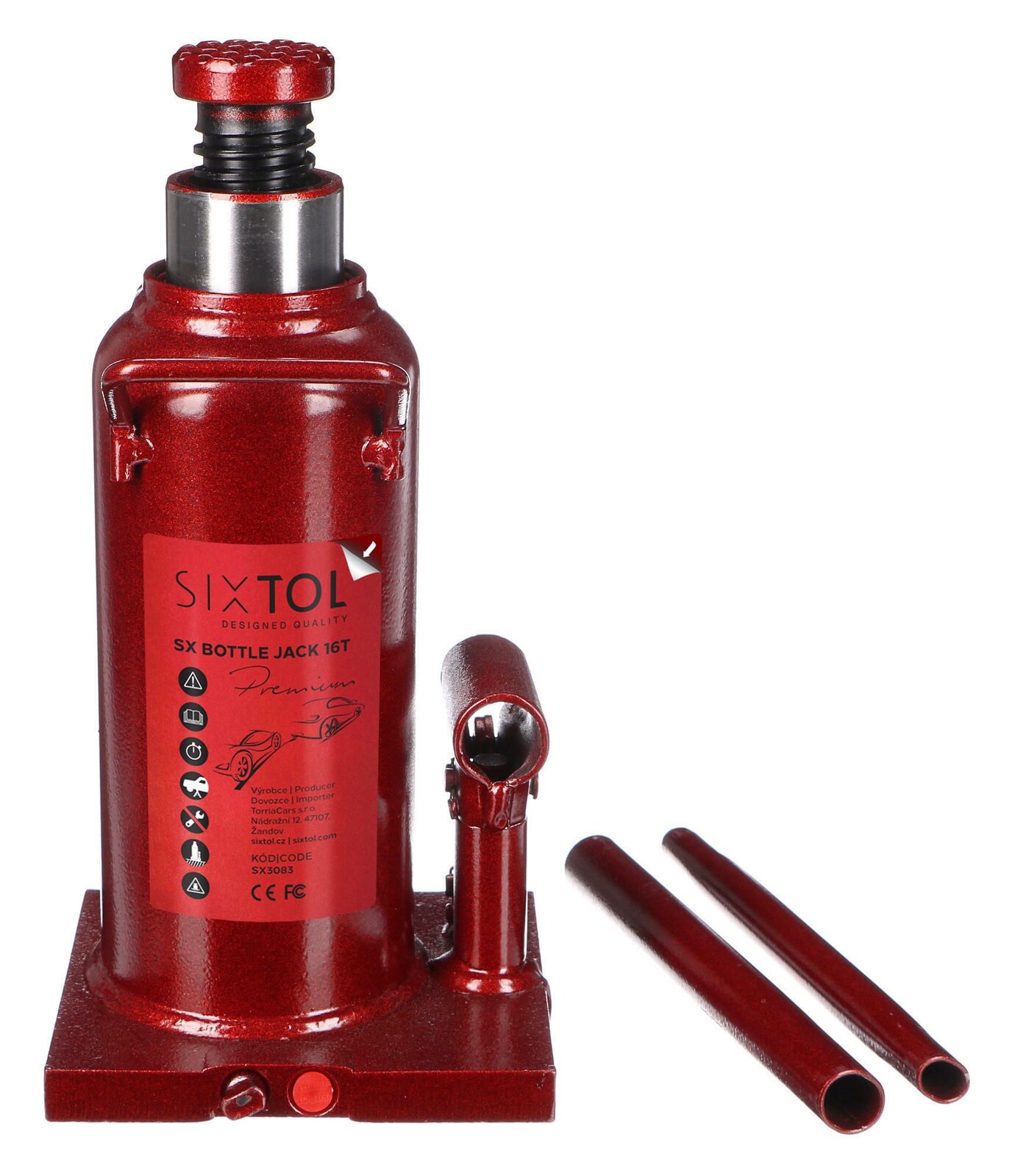 Hydraulický zvedák panenka SX BOTTLE JACK PREMIUM 16T - BEZ KRABICE SIXTOL