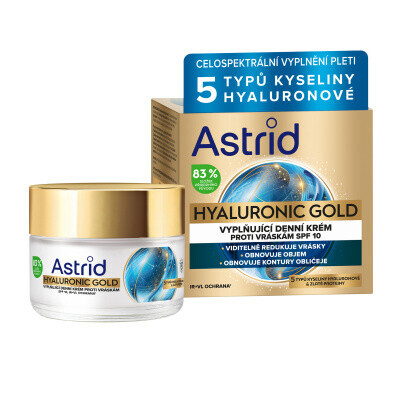 Astrid  Hyaluronic Gold denní pleťový krém 50 ml