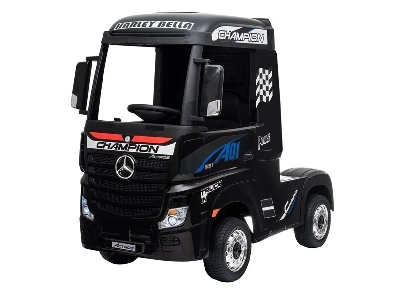 mamido Dětský elektrický kamion Mercedes-Benz Actros 4x4 MP4 lakovaný černý