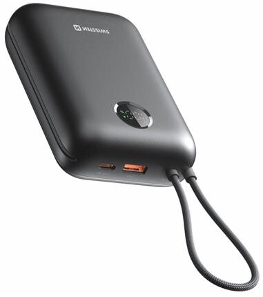 Swissten Power bank VOLTBOX 35W 30000 mAh s integrovanými kabely - USB-C, A, Lightning / černá