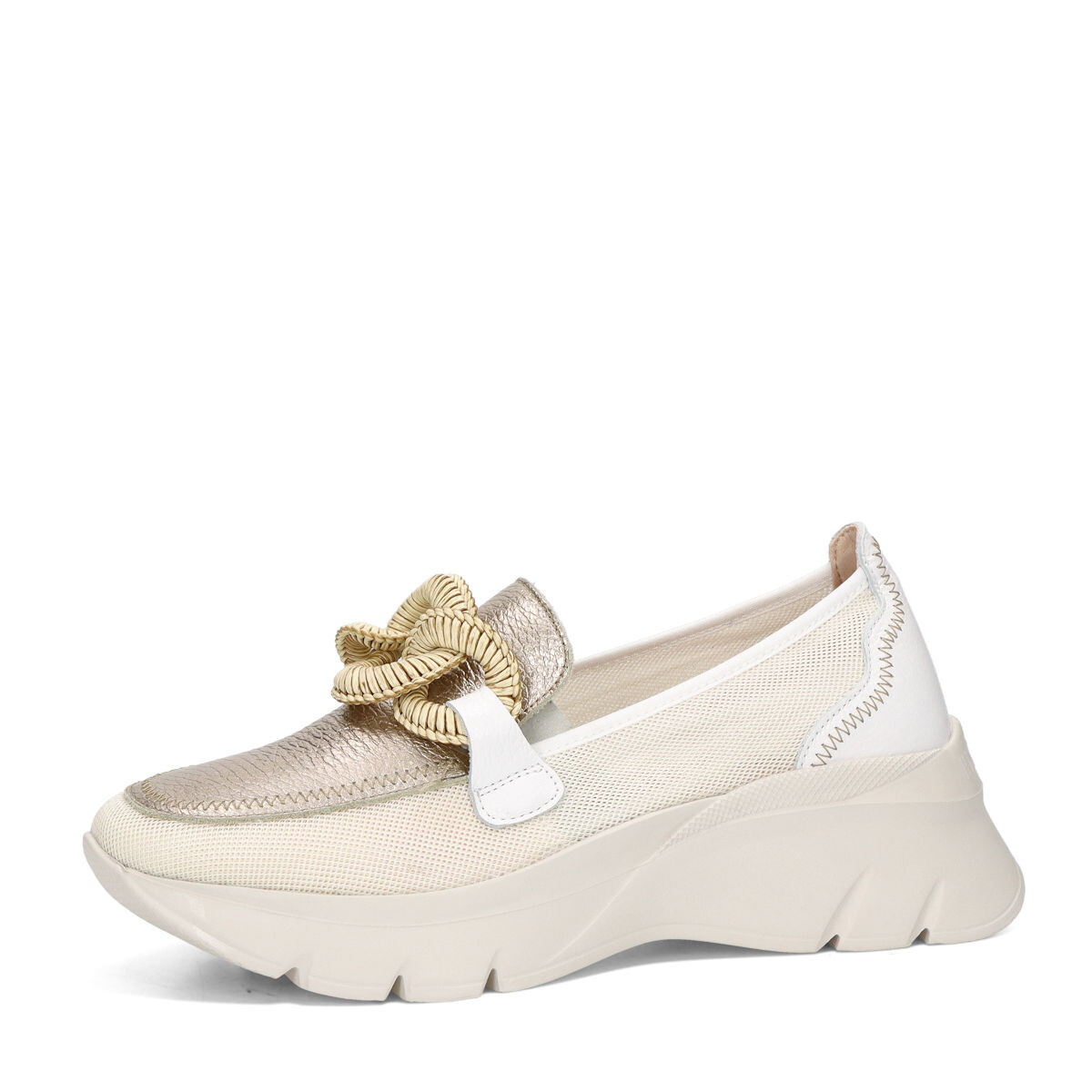 Hispanitas dámské stylové mokasíny - béžovo bílé - 36