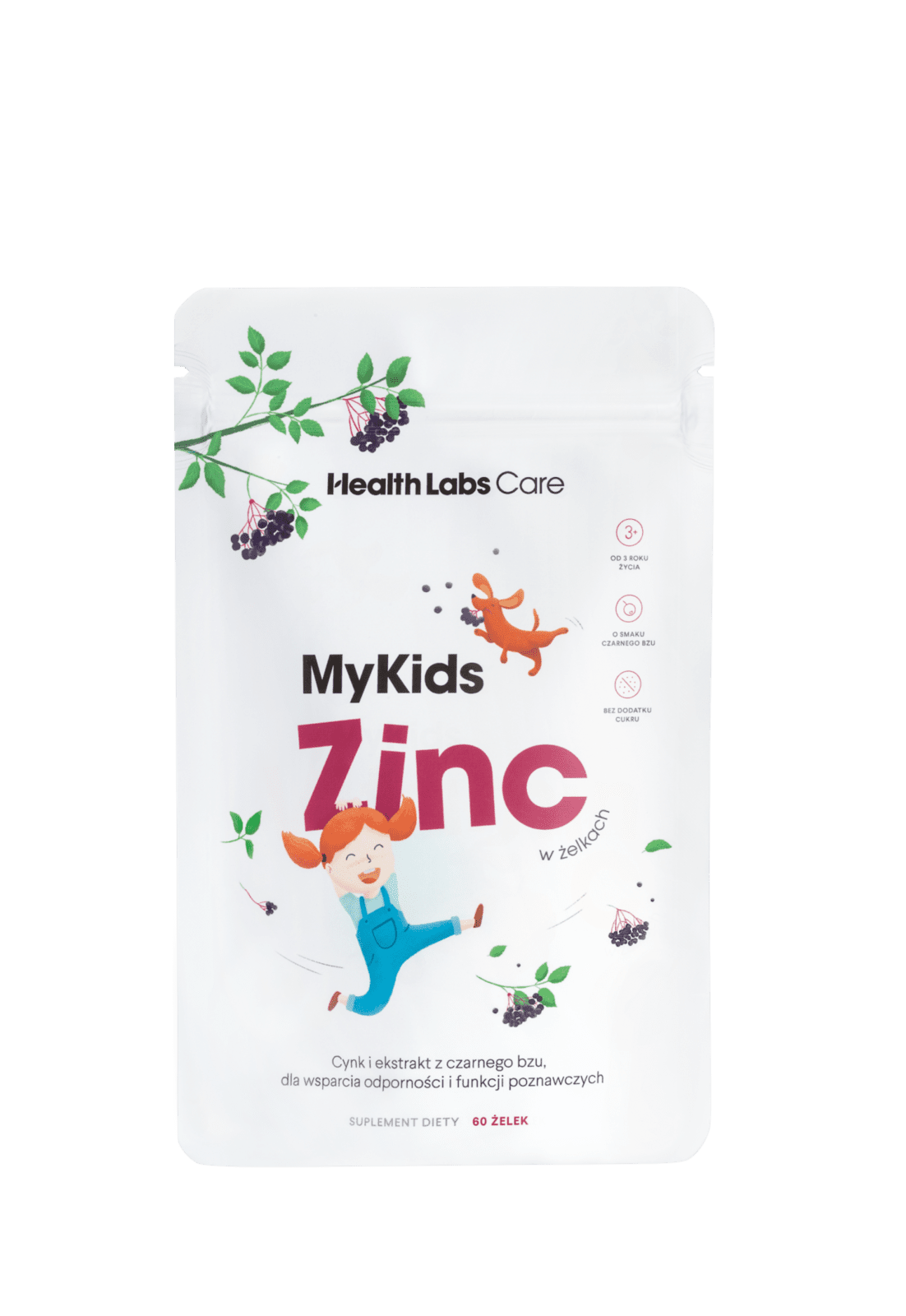 HEALTH LABS CARE My Kids Zinek - želé bonbony bez přidaného cukru 60 ks