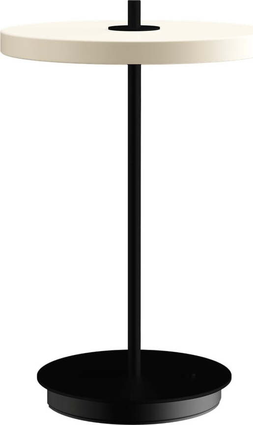 Černobílá kovová LED stolní lampa s kovovým stínidlem (výška 31 cm) Asteria Move – UMAGE