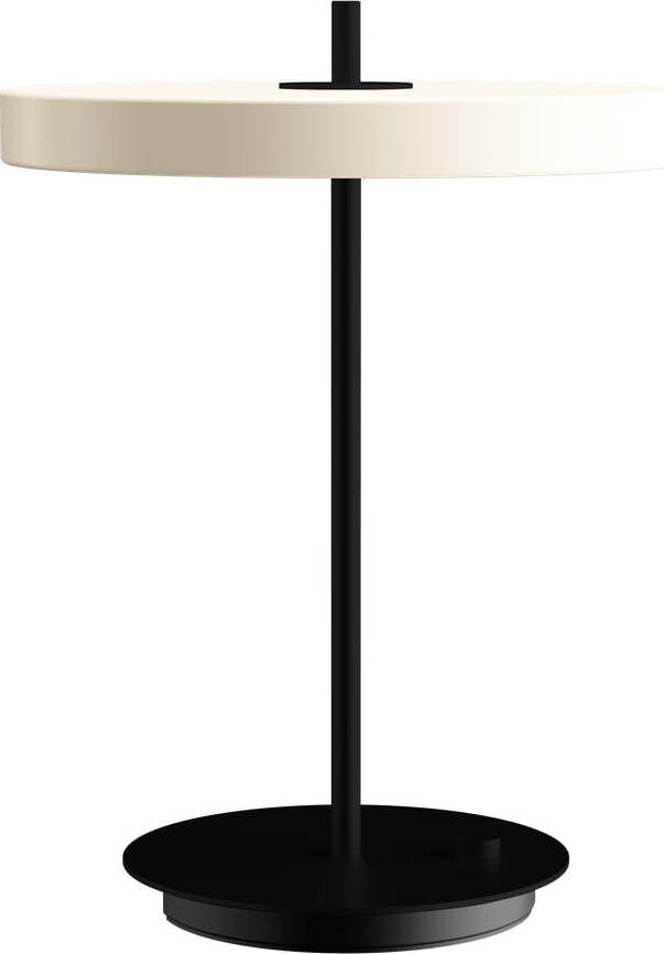 Černobílá kovová LED stmívatelná stolní lampa s kovovým stínidlem (výška 41,5 cm) Asteria Table – UMAGE