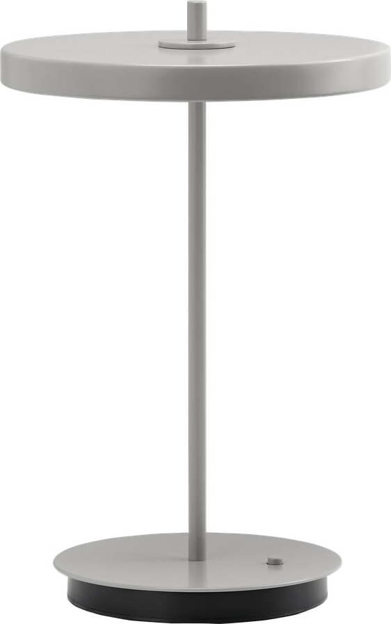 Světle šedá kovová LED stolní lampa s kovovým stínidlem (výška 31 cm) Asteria Move – UMAGE